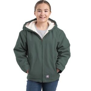 Berne Youth Sherpa-Lined Softstone Duck Hooded Jacket